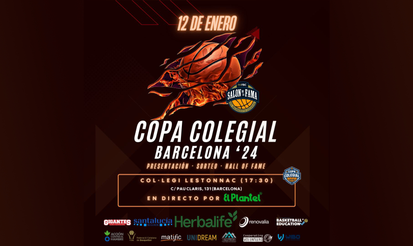 Save the date: 12 de enero presentación de la Copa Colegial BCN en Lestonnac ¡Reserva tu plaza ya!