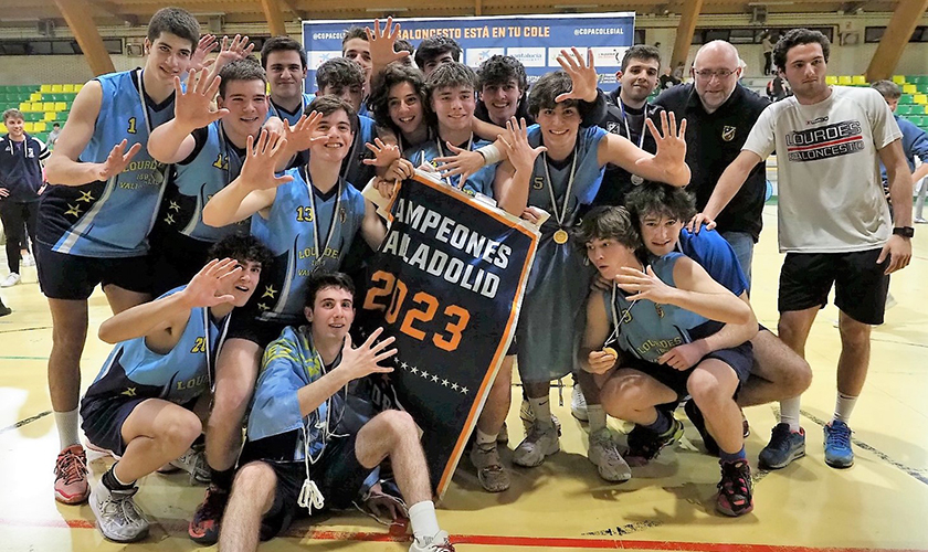 Colegio Lourdes pentacampeón de la Copa Colegial Valladolid (43-46)